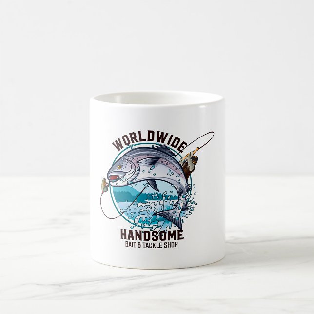 Caneca De Café Loja de Iscas e Petrechos Worldwide Handsome (Criador carregado)