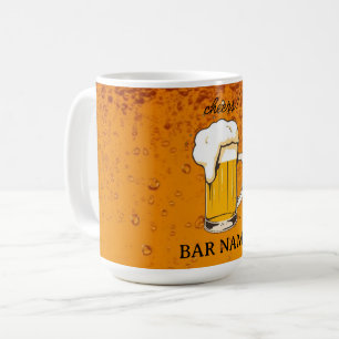 Caneca De Café Loja de logotipo vintage de negócios de bar de cer