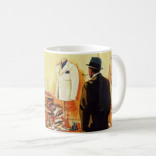 Caneca De Café Loja de Varejo Empresarial Vintage, Homem Compras 