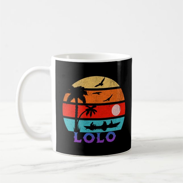 Caneca De Café Lolo Retro Sunset Ocean Avô (Esquerda)