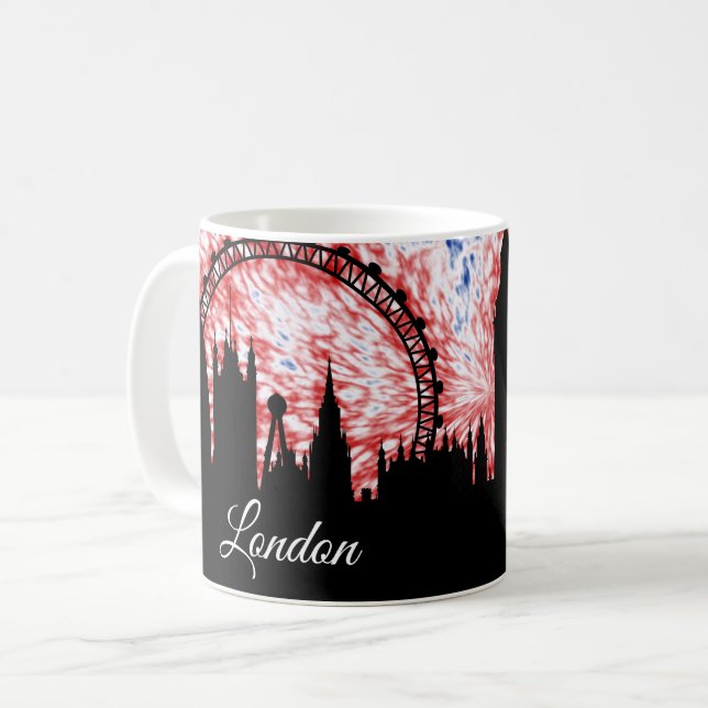 Caneca De Café London England Silhouette (Frente Esquerda)