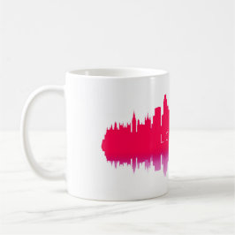 Caneca De Café London Skyline Silhouette – Modern Red