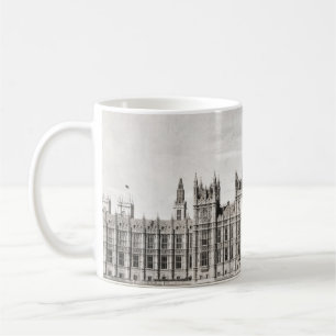 Caneca De Café Londres antiga, preto e branco.