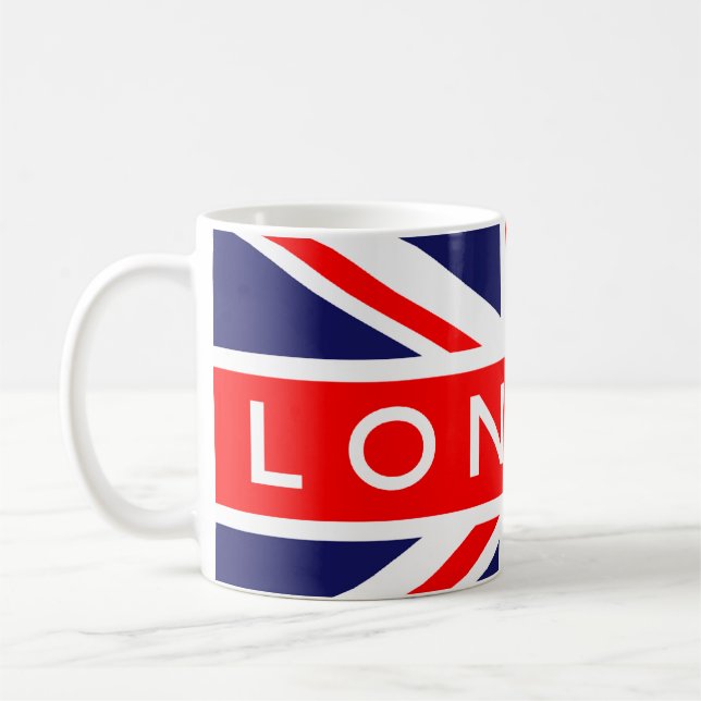 Caneca De Café Londres: Bandeira Britânica (Esquerda)