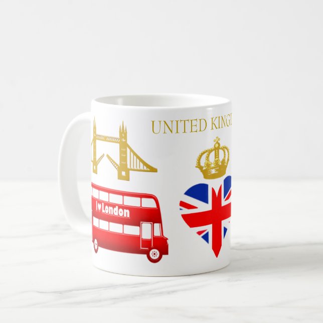 Caneca De Café Londres, Inglaterra, Reino Unido (Frente Esquerda)