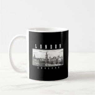 Caneca De Café Londres Inglaterra Uk Big Ben Skyline Black White 