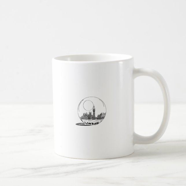 Caneca De Café Londres numa bola de vidro. (Direita)