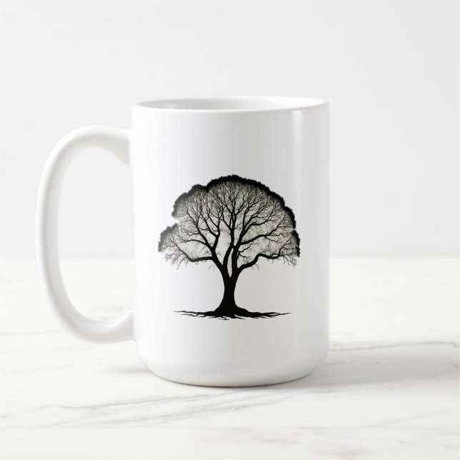 Caneca De Café Lone Tree Silhouette Mug - 15 oz Classic Design (Esquerda)