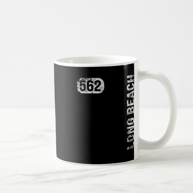 Caneca De Café Long Beach California 562 Area Code Retro (Direita)