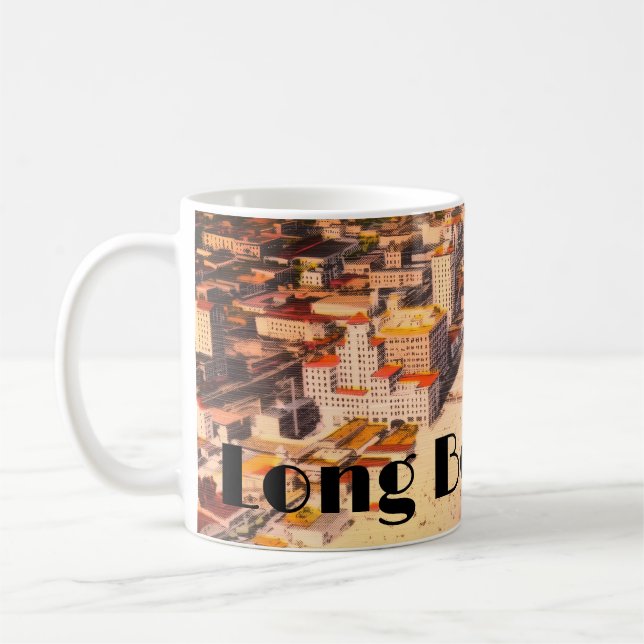 Caneca De Café Long Beach, Califórnia, Antiga Pista de Tábuas His (Esquerda)