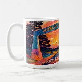 Caneca De Café Long Beach Washington Pôr do Sol Arco Cênico