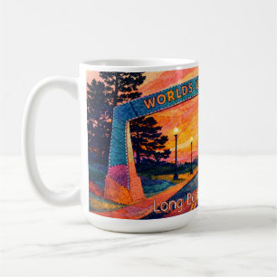 Caneca De Café Long Beach Washington Pôr do Sol Arco Cênico