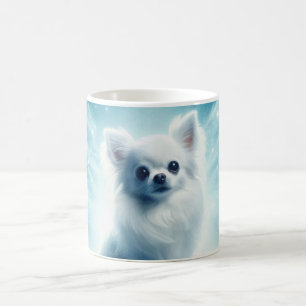 Caneca De Café Long Haired White Chihuahua