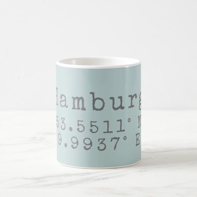 Caneca De Café Longitude de Hamburgo Latitude (Centro)