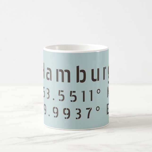 Caneca De Café Longitude de Hamburgo Latitude (Centro)
