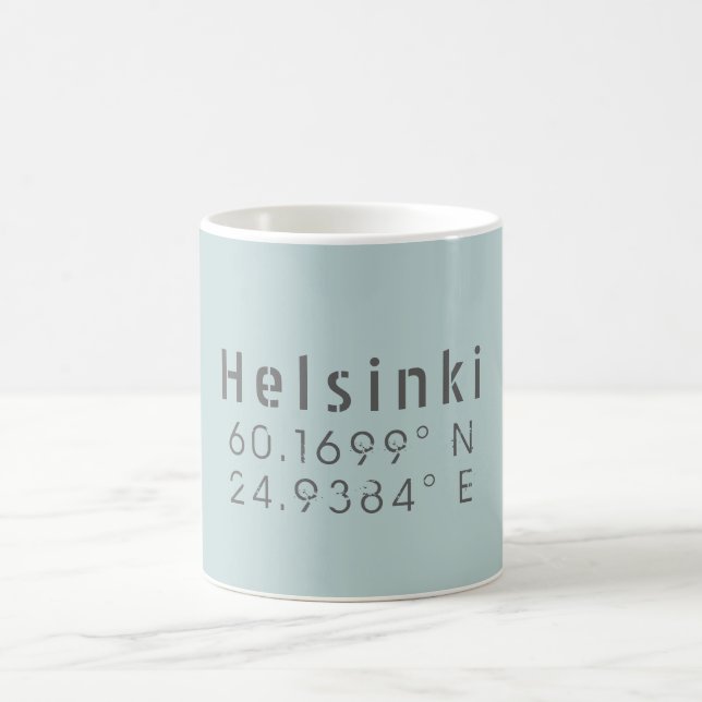 Caneca De Café Longitude de Helsinki Latitude (Centro)