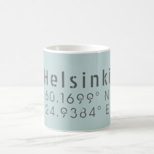 Caneca De Café Longitude de Helsinki Latitude