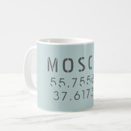 Caneca De Café Longitude de Moscou Latitude