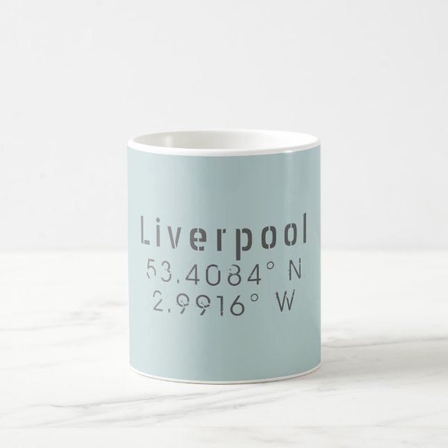 Caneca De Café Longitude do Latitude do Liverpool (Centro)