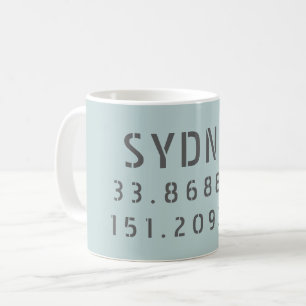 Caneca De Café Longitude do Sydney Latitude