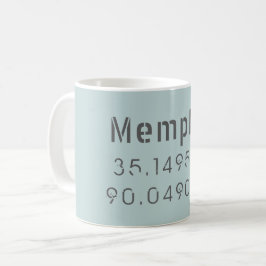 Caneca De Café Longitude Memphis e Latitude