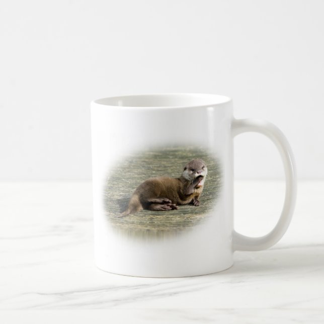 Caneca De Café Lontra bonito do bebê que boceja (Direita)
