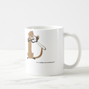Caneca De Café Lontra que joga o Trombone