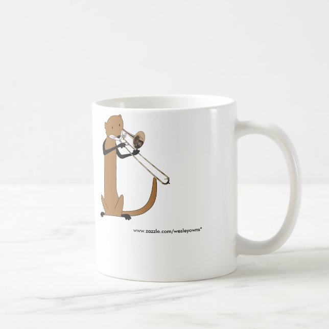 Caneca De Café Lontra que joga o Trombone (Direita)