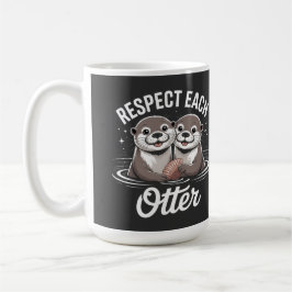 Caneca De Café Lontra Respeita Outra Divertida