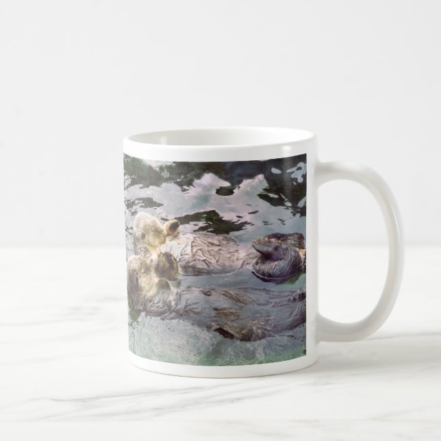 Caneca De Café Lontras de mar que guardaram as mãos (Direita)