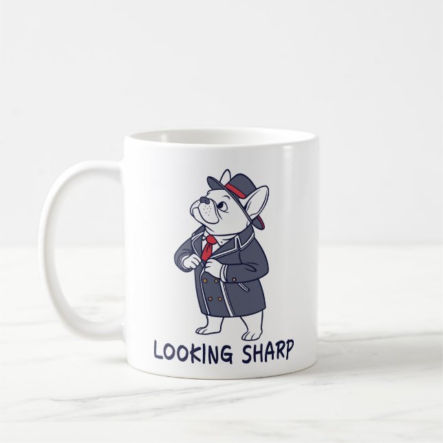 Caneca De Café Looking Sharp Dapper French Bulldog Funny Coffee M (Esquerda)