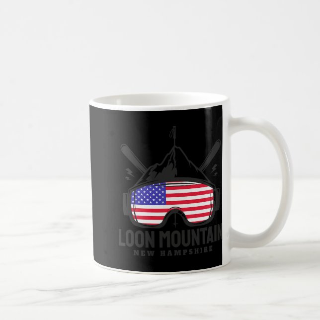 Caneca De Café Loon Mountain New Hampshire Usa Ski Retro Skiing  (Direita)