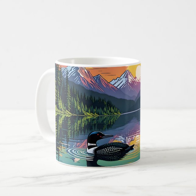 Caneca De Café Loon no Sunset (Frente Esquerda)