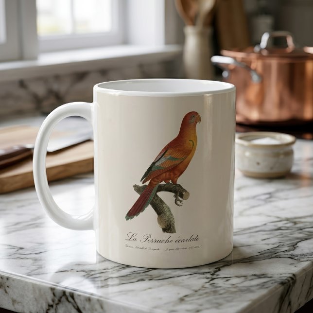 Caneca De Café Lóri-de-bornéu, Trichoglossus borneus (Red Lory or Eos Bornea, Trichoglossus borneus. Coffee Mug)