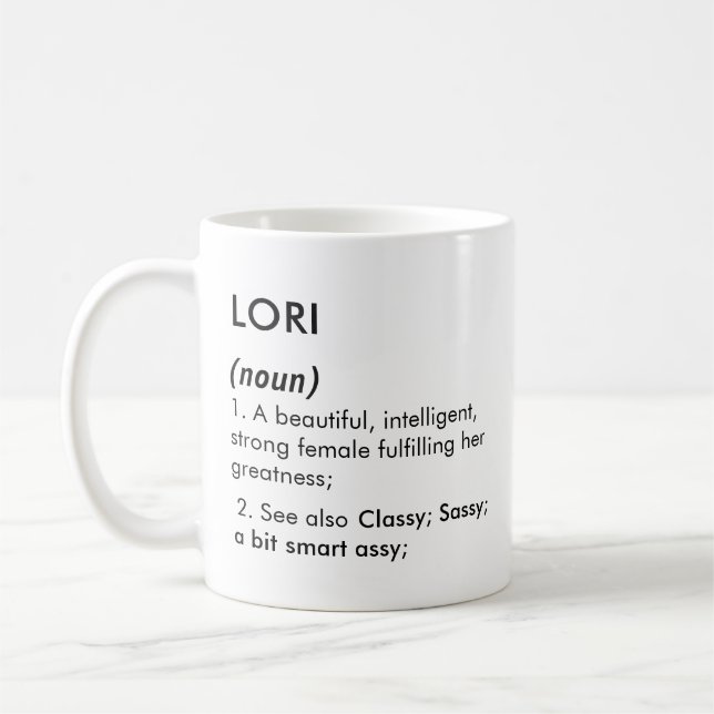 Caneca De Café Lori name, Editable name, Custom name (Esquerda)