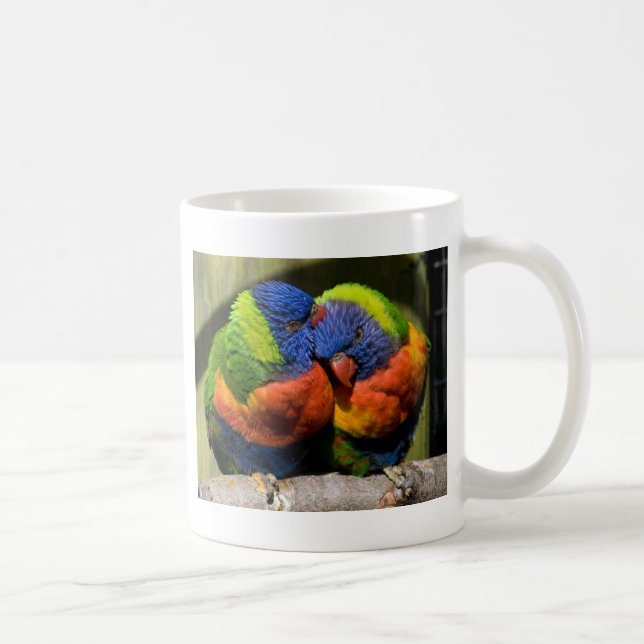 Caneca De Café Lorikeets no amor (Direita)