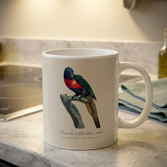 Caneca De Café Loriqueet Arco-íris Macho, Trichoglossus Moluccanu (Rainbow Lorikeet Male, Trichoglossus Moluccanus. Coffee Mug)