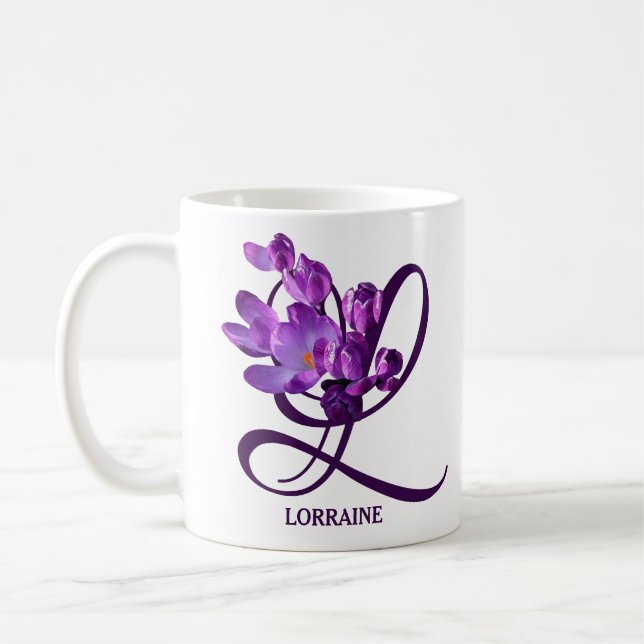 Caneca De Café Lorraine com nome bonito croco roxo (Esquerda)