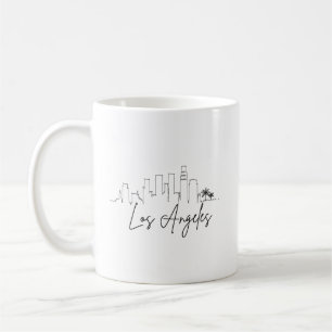 Caneca De Café Los Angeles, Califórnia Linha Skyline Estilizada