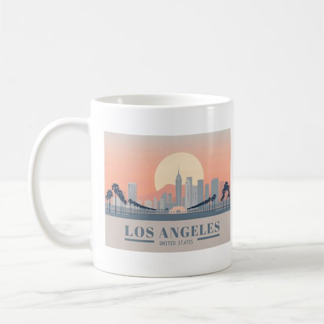 Caneca De Café Los Angeles California Skyline Pastel Viagem (Esquerda)