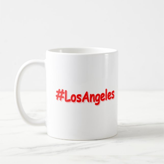 Caneca De Café "#Los Angeles" Design. Comprar Agora (Esquerda)