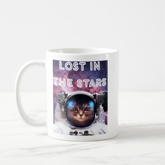 Caneca De Café Lost in the Stars Cat Astronaut Mug  (Esquerda)