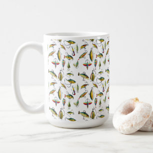 Caneca De Café Lote de Iscas de Pesca Padrão
