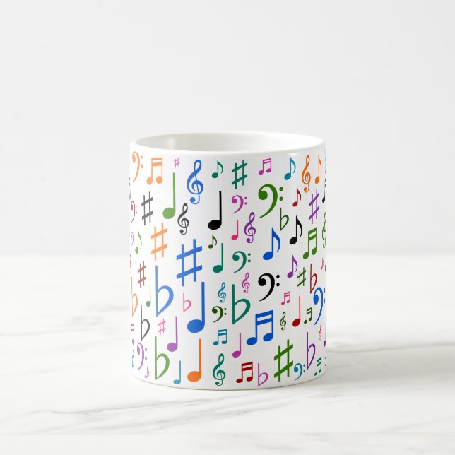 Caneca De Café Lotes de notas musicais e de símbolos (Centro)