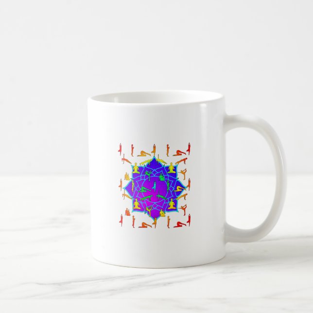 Caneca De Café Lotus Flower Com Yoga Poses (Direita)