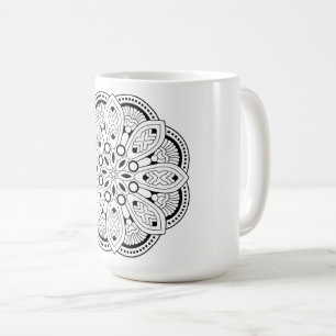 Caneca De Café Lotus Mandala Design