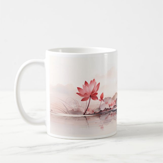Caneca De Café Lotus Na Água (Esquerda)