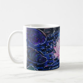 Caneca De Café Lótus na Água Escura