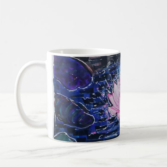 Caneca De Café Lótus na Água Escura (Esquerda)