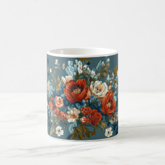 Caneca De Café Louça Colorida com Padrão Floral para Casa